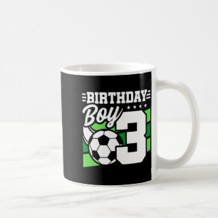 3 Jaar Oude Voetbalfeest 3e Verjaardag Jongen Koffiemok