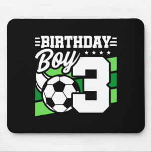 3 Jaar Oude Voetbalfeest 3e Verjaardag Jongen Muismat