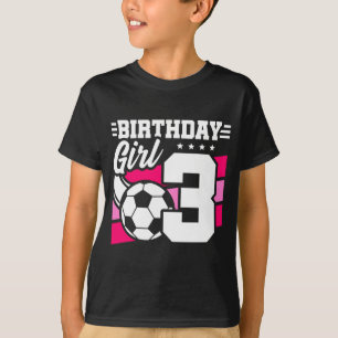 3 Jaar Oude Voetbalfeest 3e Verjaardag Meisje T-shirt