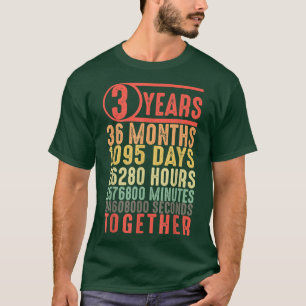 3 jaar samen derde Jubileum echtpaar T-shirt