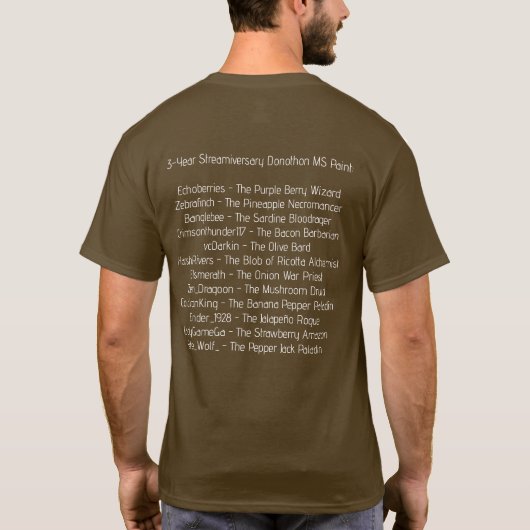3 jaar Streamiversary Donothon MS Paint T-shirt (Achterkant)