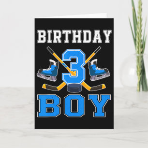 3 Jaar Verjaardag Jongen IJshockey 3e Feestje Kaart