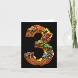 3 Jaar Verjaardag Monster Truck 3e Verjaardag Meis Kaart
