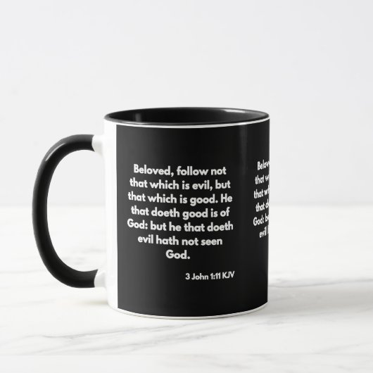 3 John 1:11 KJV Bijbelscripts Two-Tone Mok (Links)