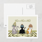 3 Katten met Petten Kerst Feestdagenkaart (Voorkant / Achterkant)