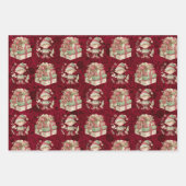 3 Kerst Elf Cadeaus Inpakpapier Vel (Voorkant)