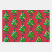 3  kerstkerstkerstboomkaars inpakpapier vel (Voorkant 3)