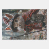 3 Kerstmis Land Muizen Decoupage Inpakpapier Vel (Voorkant 3)