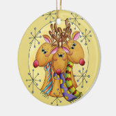 3 kerstversiering voor rendieren keramisch ornament (Links)