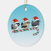 3 kerstzongvogels keramisch ornament (Links)