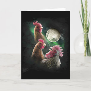 3 Kip Maan Wolf Kippen Huilende Wolven Kaart