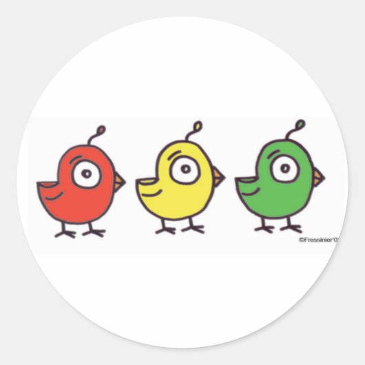 3 Kleine Birdies Stickers (Voorkant)