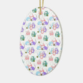 3 Kleine Kittens Knitting! Keramisch Ornament (Links)