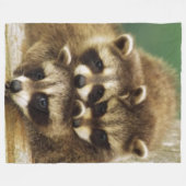 3 KLEINE RACCOONS FLEECE DEKEN (Voorkant (Horizontaal))