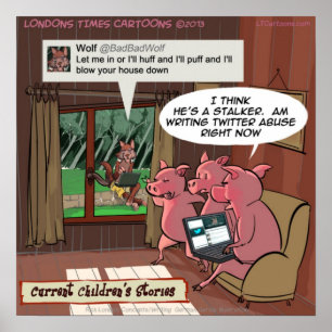 3 Kleine Sociale Media Slimme Varkens Grappig Poster