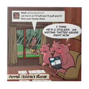 3 Kleine Sociale Media Slimme Varkens Tegeltje