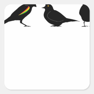 3 kleine vogeltjes per erndub vierkante sticker