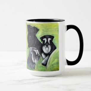 3 kleuren miniatuur schnauzers cup mok