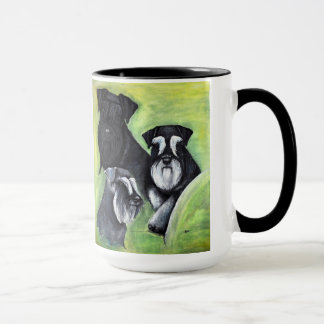 3 kleuren miniatuur schnauzers cup mok