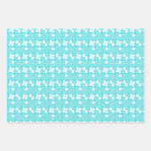 3 kleuren puzzel stukken eenvoudig patroon inpakpapier vel (Voorkant 3)