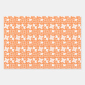 3 kleuren puzzel stukken eenvoudig patroon inpakpapier vel (Voorkant 2)