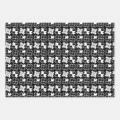 3 kleuren puzzel stukken eenvoudig patroon inpakpapier vel (Voorkant)