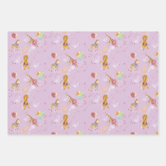 3-kleuren Savanna Flat Wrapping Paper 3 vellen (Voorkant)