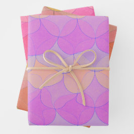 3 Kleurvariëteiten // Wavy Geometrisch inpakpapier Vel