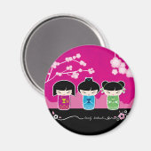 3 Kokeshi magneet (Voorkant / Achterkant)