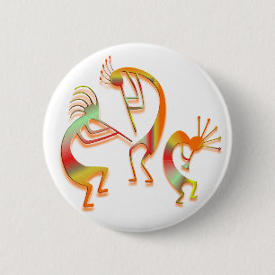 3 Kokopelli #51 Ronde Button 5,7 Cm
