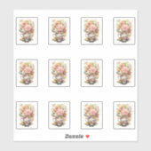 3 kopje bloemen sticker (Vel)