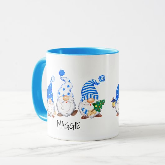 3 Kute kerstkoepel Aangepaste naam 2 Toon-Mok Mok (Voorkant links)