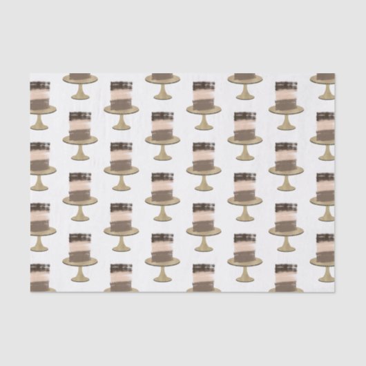 3 Laag Cake Moderne Elegante Bruiloftsdouche met R Tissuepapier (Voorkant)