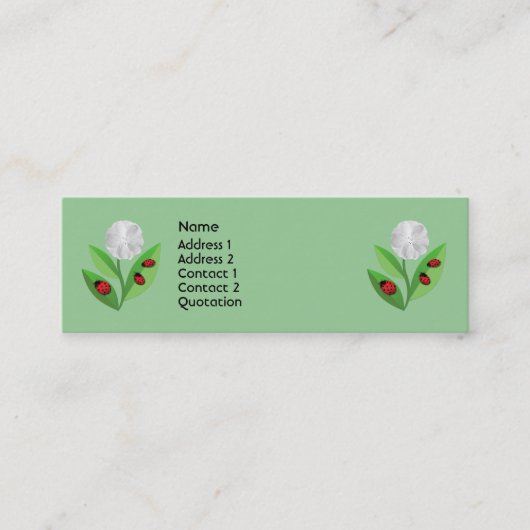 3 Ladybugs Mini Visitekaartje (Voorkant)