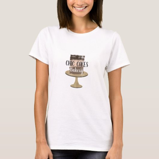 3 Layer Cake Modern Rustic Wedding Bakery T-shirt (Voorkant)