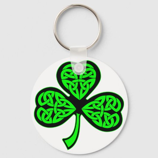 3 Leaf Celtic Shamrock Sleutelhanger (Voorkant)