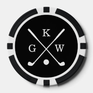 3-letter golfclubs Monogram Poker Chips