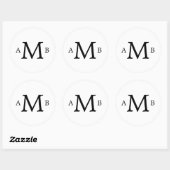 3-LETTERIGE MONOGRAM SJABLOON RONDE STICKER (Vel)