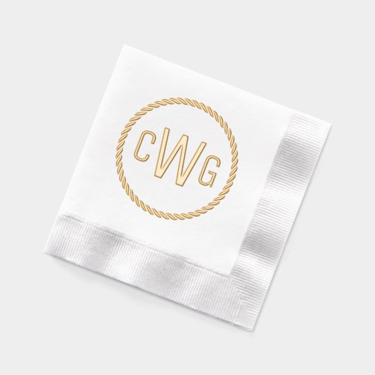 3 Lettre initiale Monogramme #1 Cadre de corde ron (Gauche)