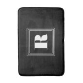 3 Lijst Monogram | Zwart-wit Badmat (Voorkant Verticaal)