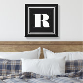 3 Lijst Monogram | Zwart-wit Canvas Afdruk (Insitu (Slaapkamer))