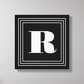 3 Lijst Monogram | Zwart-wit Canvas Afdruk (Voorkant)