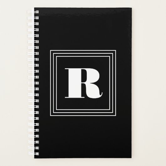 3 Lijst Monogram | Zwart-wit Planner (Voorkant)