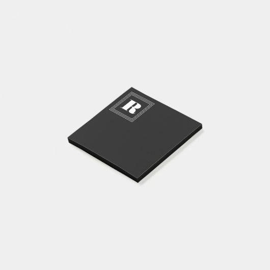 3 Lijst Monogram | Zwart-wit Post-it® Notes (Schuin)