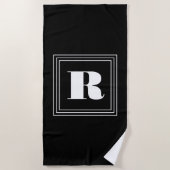 3 Lijst Monogram | Zwart-wit Strandlaken (Voorkant)