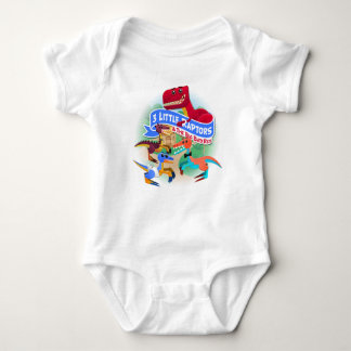 3 Little Raptors & T-Rex Baby Jersey Bodysuit