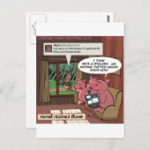 3 Little Social Media Savvy Pigs Briefkaart (Voorkant / Achterkant)