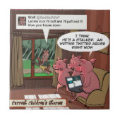 3 Little Social Media Savvy Pigs Tegeltje (Voorkant)