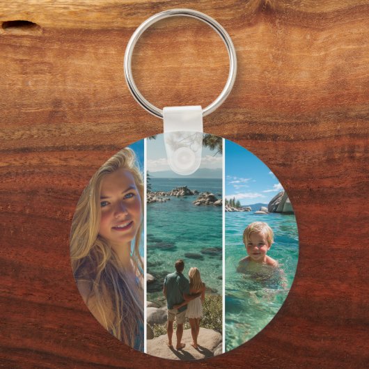 3 Long Vertical Strip Boho Photo Sleutelhanger (Voorkant)