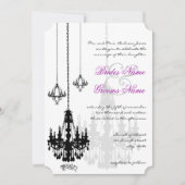 3 Lustres Noirs Invitations de Mariage Ombres (Devant)